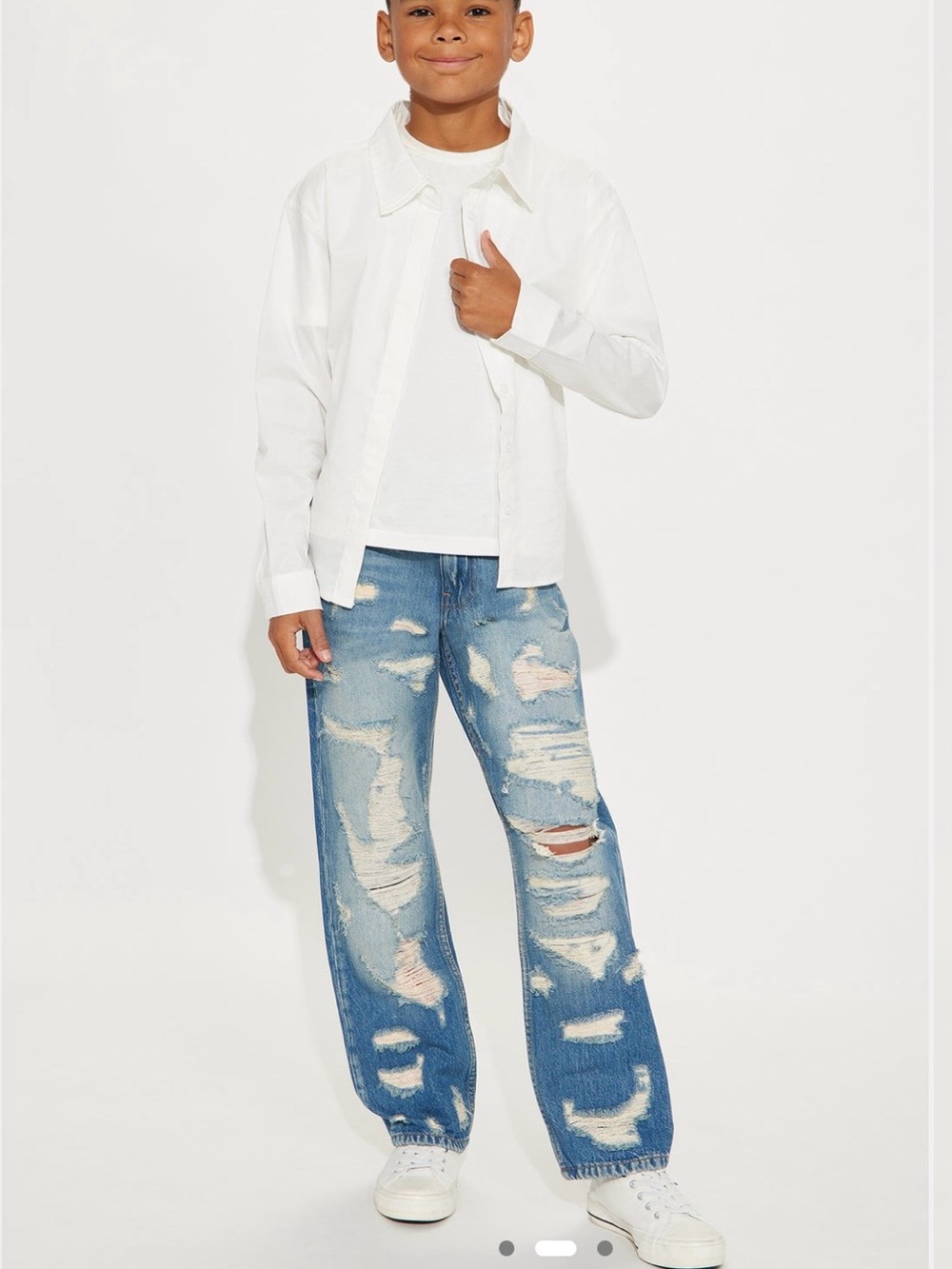 NWT FASHION NOVA Mini Relaxed Straight Repaired But Destroyed size 8/10=M